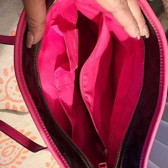Coach Signature Brown and Pink Tote Bag - Picture 6 of 7